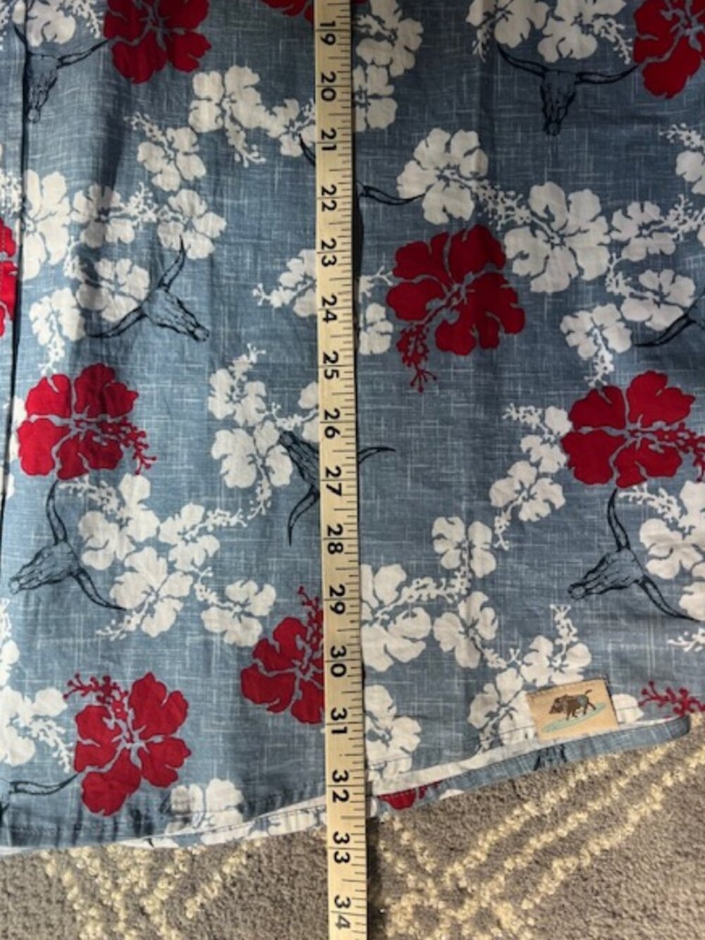 ARIAT WESTERN ALOHA BLUE & RED FLORAL LONG SLEEVE SHIRT MENS XL - Picture 11 of 13